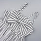 Striped Bow Detail Spaghetti Strap Dress