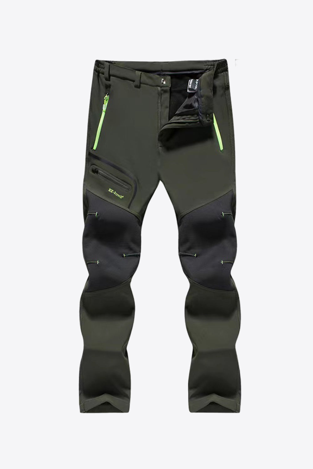 Full Size Contrast Zip Long Pants