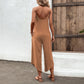 Spaghetti Strap Scoop Neck Jumpsuit with Pockets