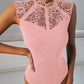 Scalloped Lace Yoke Sleeveless Bodysuit