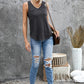 V-Neck Curved Hem Pocket Tank