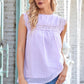 Swiss Dot Spliced Lace Sleeveless Blouse