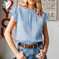 Textured Butterfly Sleeve Blouse