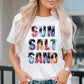 Letter Graphic Round Neck Tee
