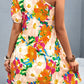 Floral One-Shoulder Puff Sleeve Dress