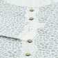 Leopard Buttoned Lace Trim Round Neck Top