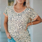Leopard Contrast Short Sleeve Tee Shirt