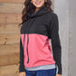 Color Block Raglan Sleeve Drawstring Sweatshirt