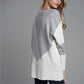 Two-Tone Chevron Pullover Sweater