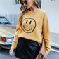 Smiley Face Dropped Shoulder Sweater
