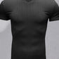 Ribbed V-Neck Short Sleeve Tee