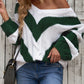 Chevron Cable-Knit V-Neck Tunic Sweater