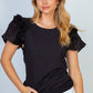 White Birch Full Size Ruffled Round Neck Top
