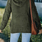 Fleece Lined Cable-Knit Toggle Hooded Cardigan