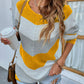 Striped Raglan Sleeve Rib-Knit Sweater