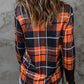 Plaid Color Block Long Sleeve Top