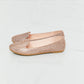 Forever Link Rhinestone Round Toe Flats in Rose Gold