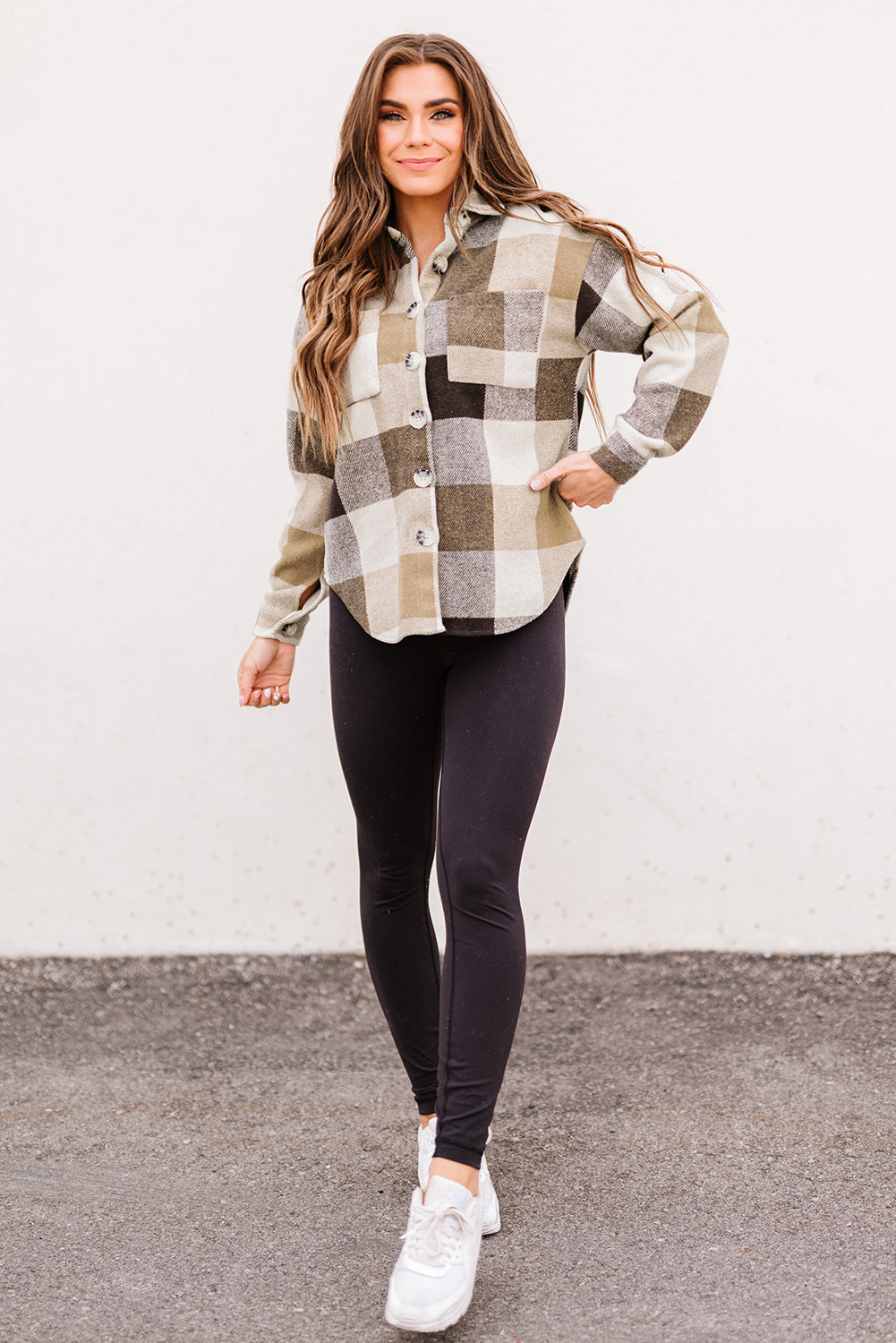Plaid Brushed Button-Up Shacket