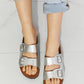 MMShoes Best Life Double-Banded Slide Sandal in Silver