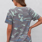 Leopard V-Neck Tee with Pocket