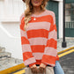 Striped Balloon Sleeve Knit Pullover