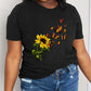 Simply Love Full Size Sunflower Butterfly Graphic Cotton Tee