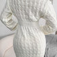 Cable-Knit Long Sleeve Mini Sweater Dress