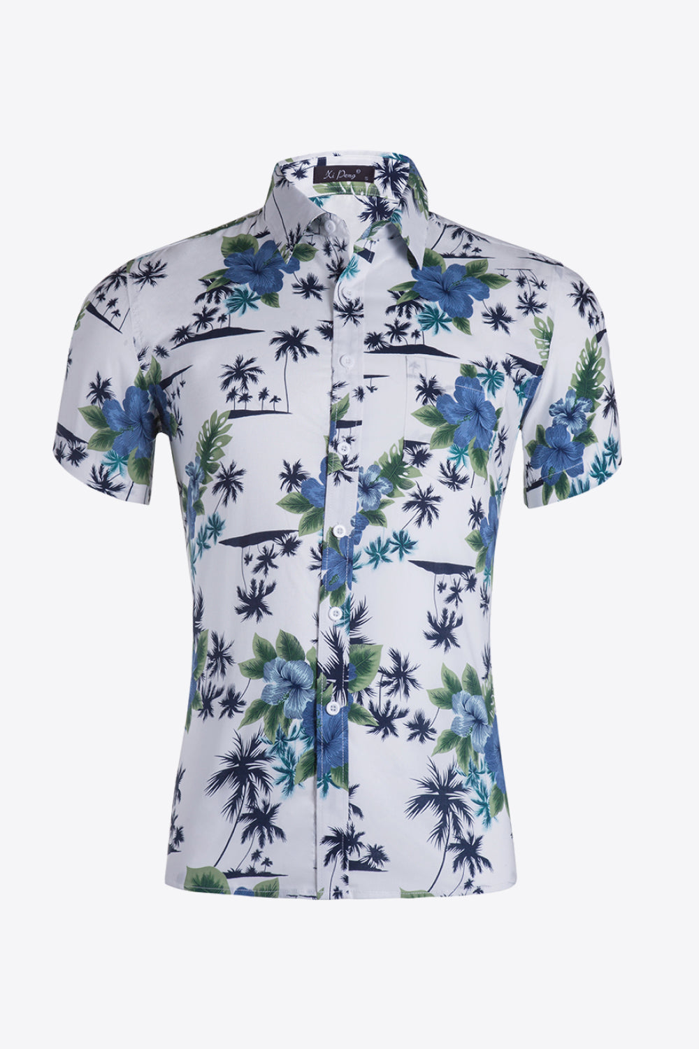 Printed Short Sleeve Collared Vacation Shirt