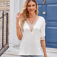 Printed Contrast V-Neck Tee