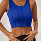Exposed Seam Scoop Neck Cropped Tank
