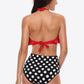 Two-Tone Ruffled Halter Neck Two-Piece Swimsuit
