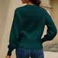 Button Front V-Neck Openwork Cardigan