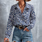 Printed Button Down Long Sleeve Shirt