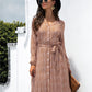 Ditsy Leopard Button Though Belt Dress