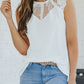 Lace Yoke Round Neck Tank