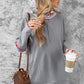 Rainbow Stripe Zipper Detail Elbow Patch Hoodie