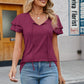 Tie Neck Layered Flutter Sleeve Top