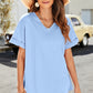 High-Low Side Slit V-Neck Tee
