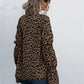 Leopard Tie-Neck Flounce Sleeve Blouse