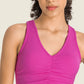 Gathered Detail Halter Neck Sports Bra