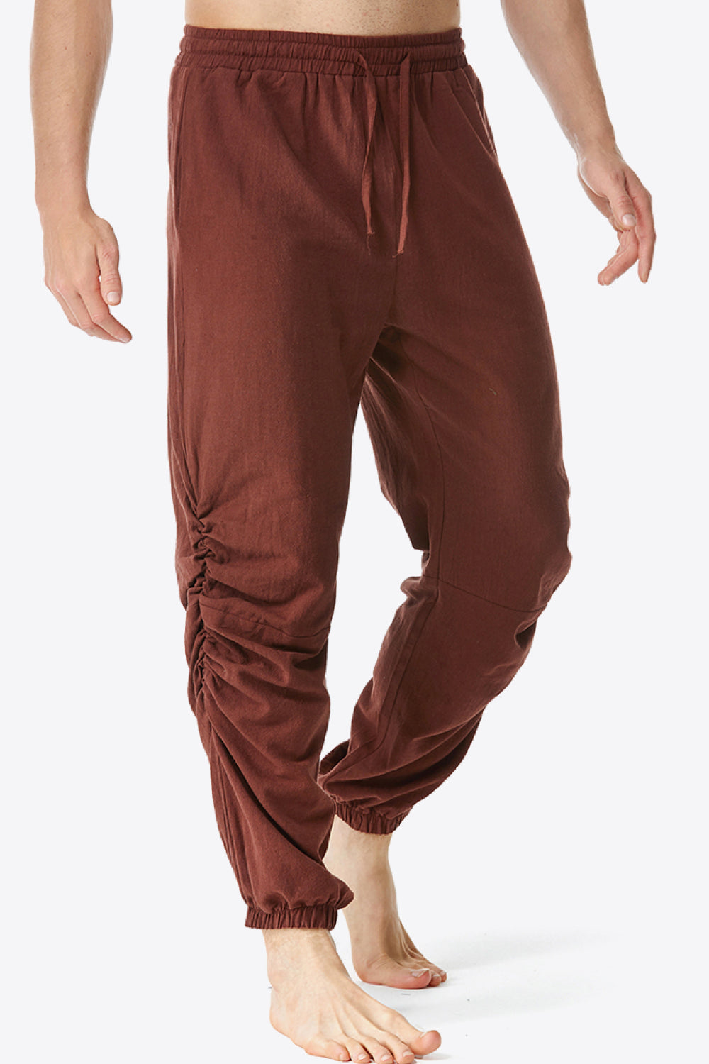 Full Size Ruched Drawstring Waist Pants