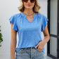Flutter Sleeve Notched Neck Top