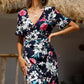 Floral Tied Flounce Sleeve Surplice Dress