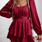 Long Balloon Sleeve Layered Romper