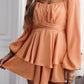 Long Balloon Sleeve Layered Romper
