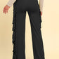 Fringe Trim Wide Leg Pants