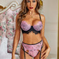 Spaghetti Strap Eyelash Lace Bralette Set