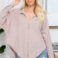 Sweet Lovely by Jen Full Size Button-Up Textured Shirt