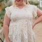 Plus Size Printed Flutter Sleeve Tiered Top