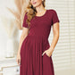 Ninexis Full Size Short Sleeve Dress with Pockets